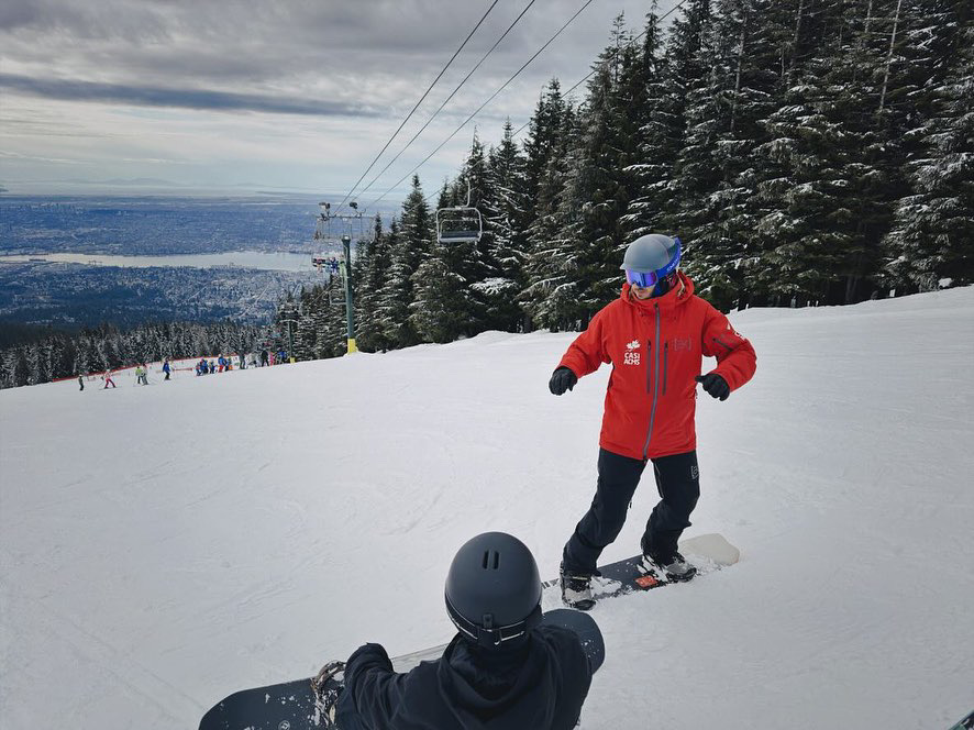 Analyzing an intermediate rider's movement on snow